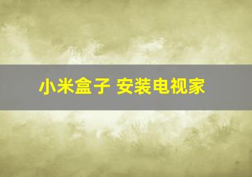 小米盒子 安装电视家